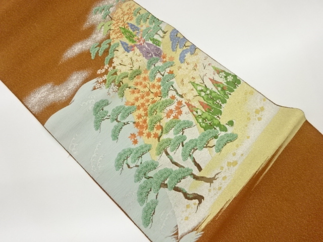 JAPANESE FUKURO OBI / WOVEN TREES